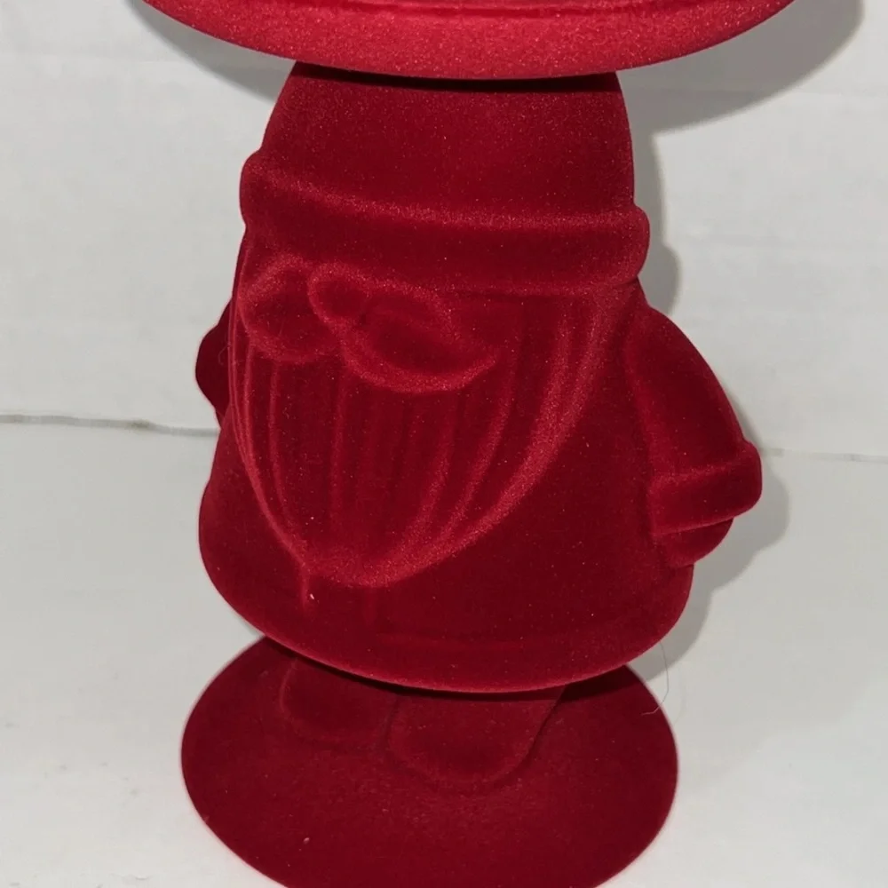 FLOCKED‎ SANTA Candle Holder